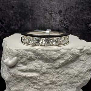 S925 Silver 2.12CT Moissanite Channel Set Band Ring Size 12